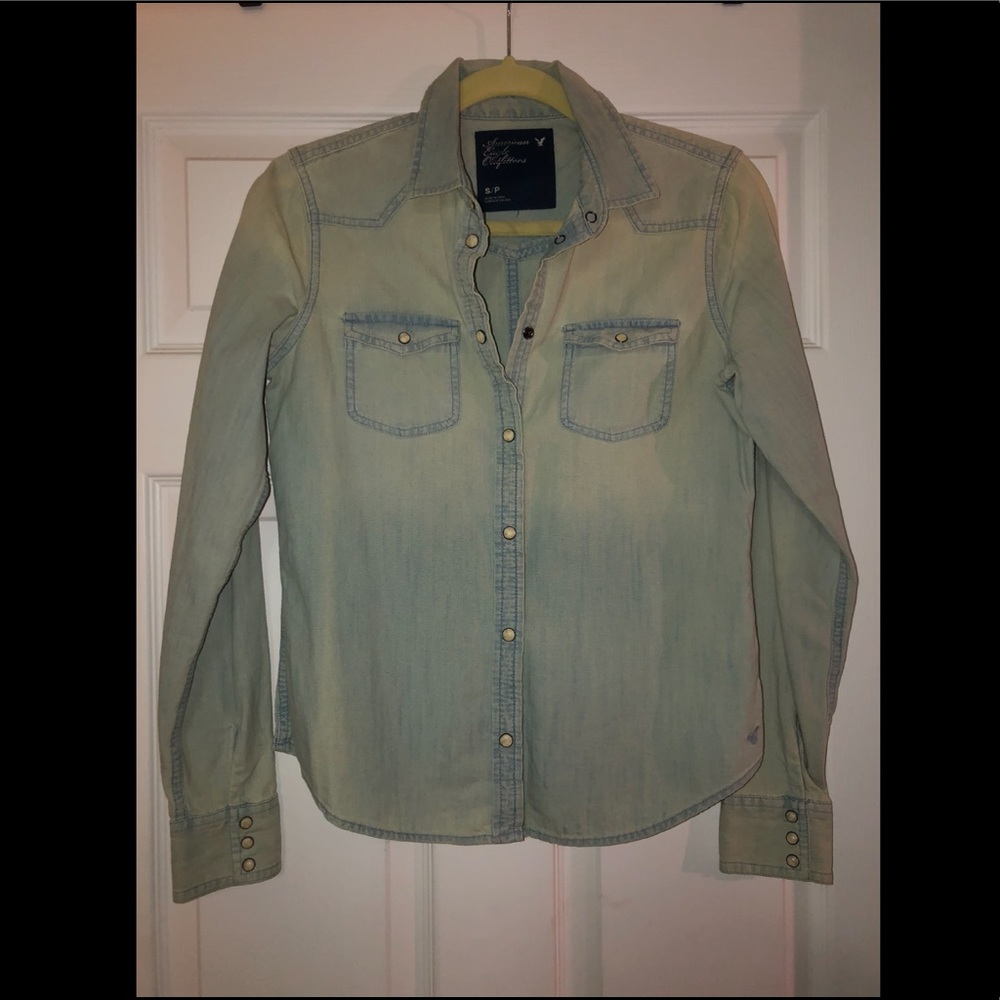 American Eagle Jean Button Up